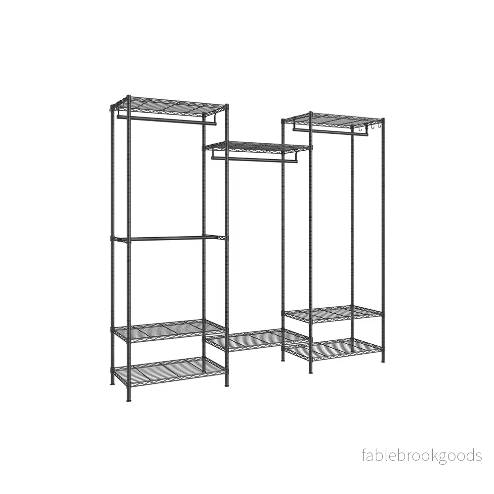 Garderob – öppen design – stål – bläcksvart Garderob – öppen design – stål – bläcksvart