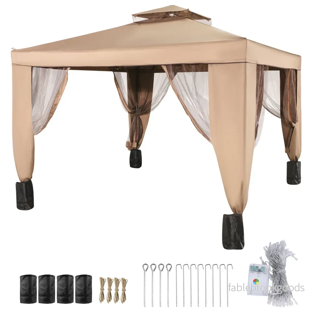 Lyxig Paviljong 3x3m PAKET ink ljusslinga - Bild 2
