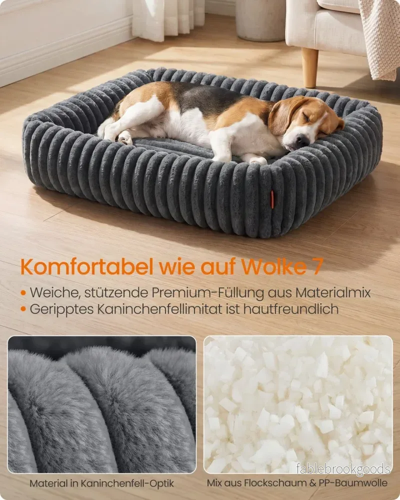 Orthopedische Hondenmat - 91 x 68 cm - Wasbaar - Zacht Pluche - Loodgrijs - Bild 3