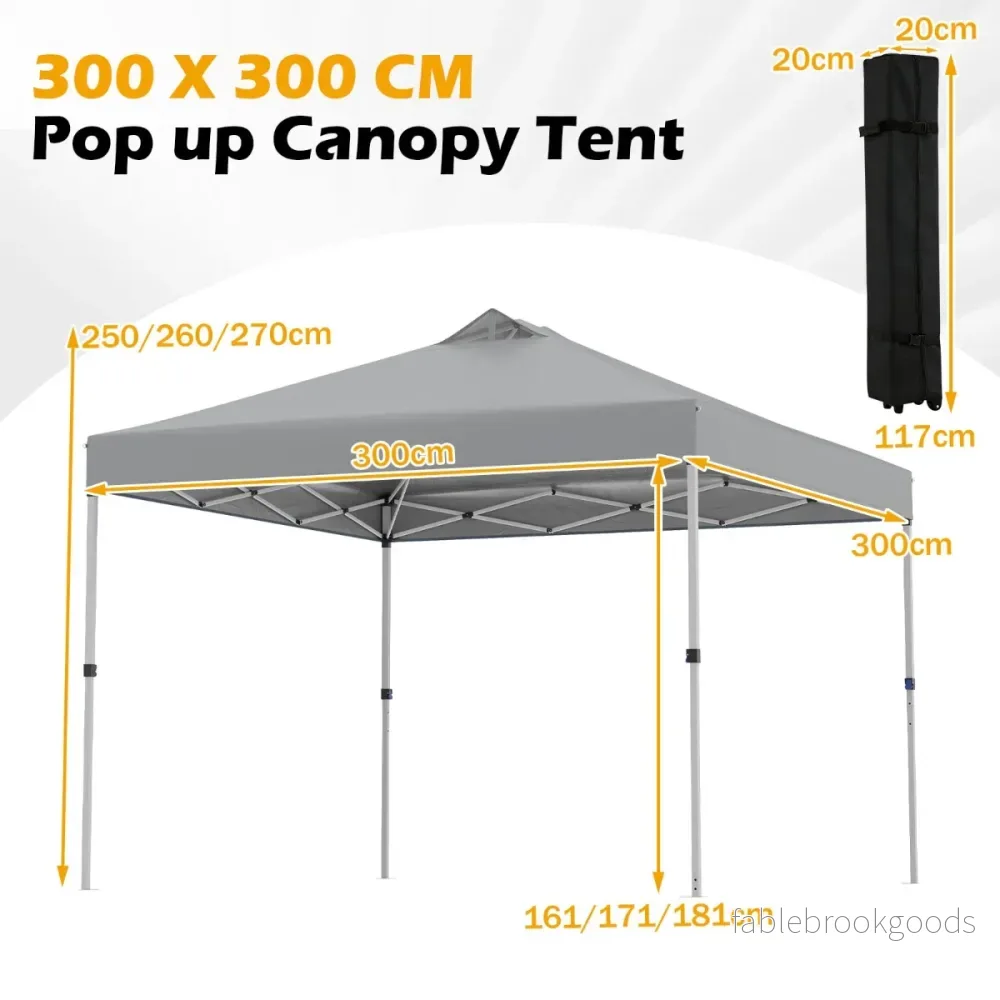 Pop – up paviljong med sandsäckar och markpinnar rep Fällbar – 4 3 x 3 m – Grå - Bild 2