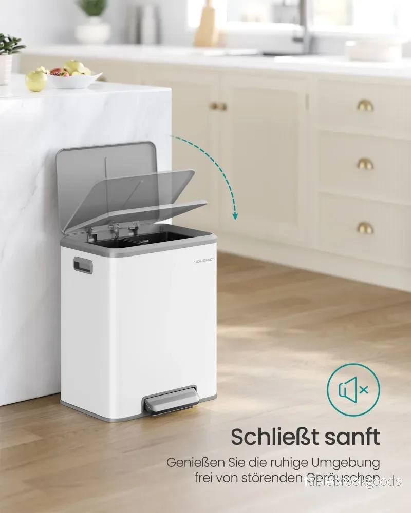 Avfallssepareringssystem – 2 fack – Molnvit - Bild 3