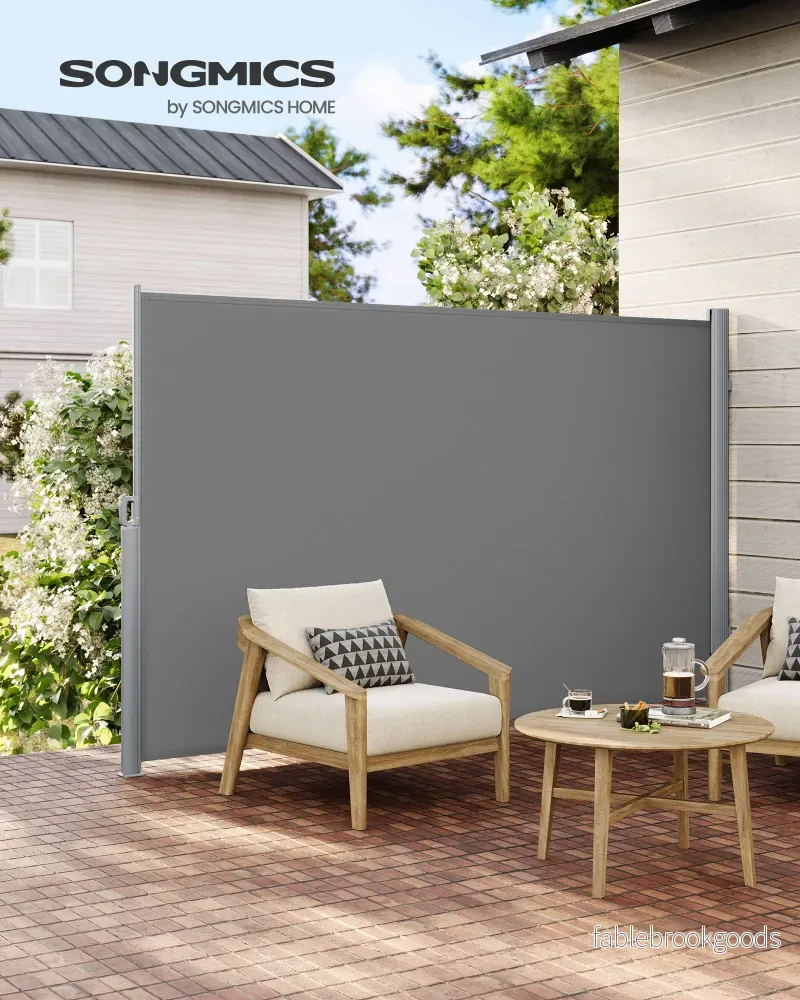 Zijluifel - Uitschuifbaar - Privacyscherm - Voor Balkon en Terras - Grijs - Bild 3