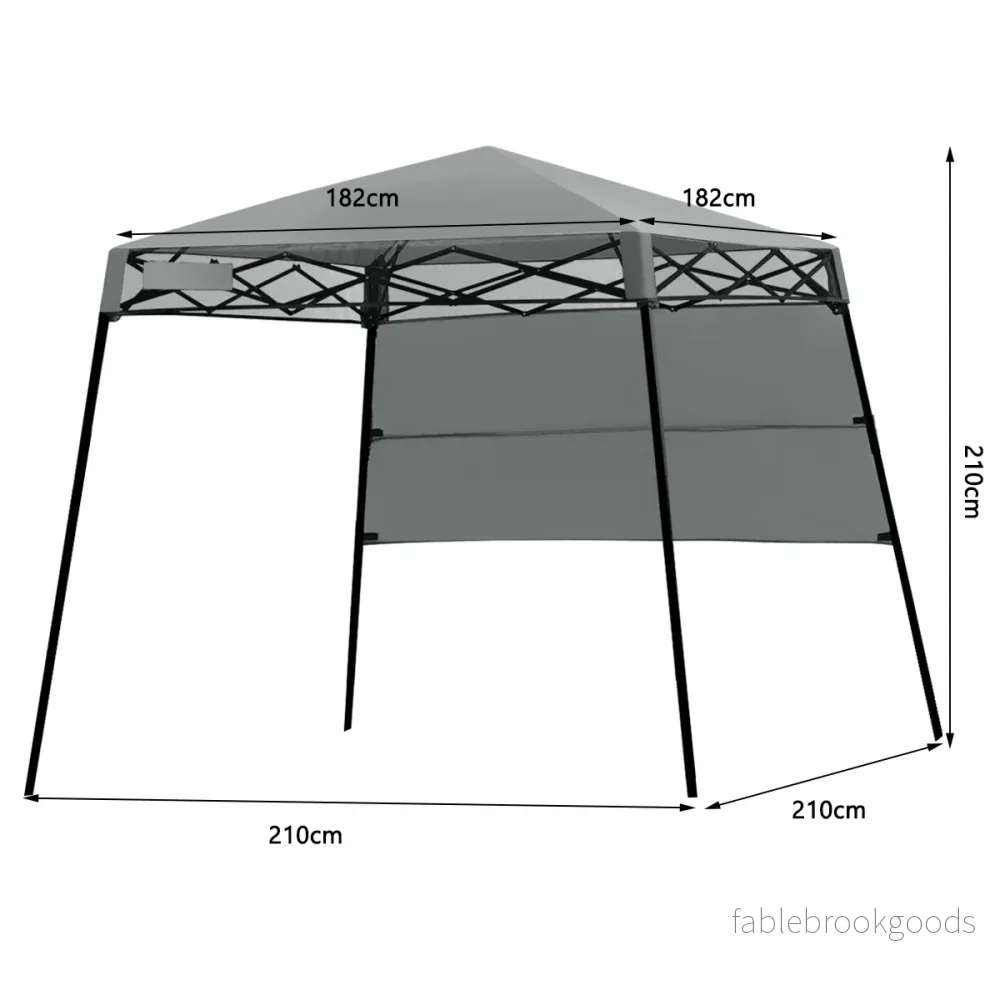 Trädgårdspaviljong – Trädgårdstält med väska Portabelt partytält – 181 x 181 x 210 cm – Grå - Bild 3