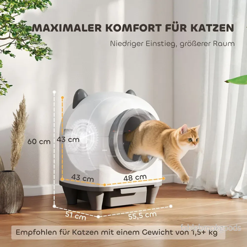 Självrengörande kattsandlåda med appkontroll 80 L luktborttagning för flera katter - Bild 3