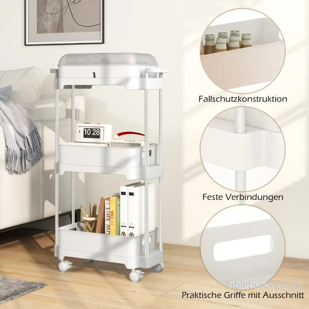 vånings – vagn multifunktionell med avtagbart lock – 3 – Vit - Bild 2