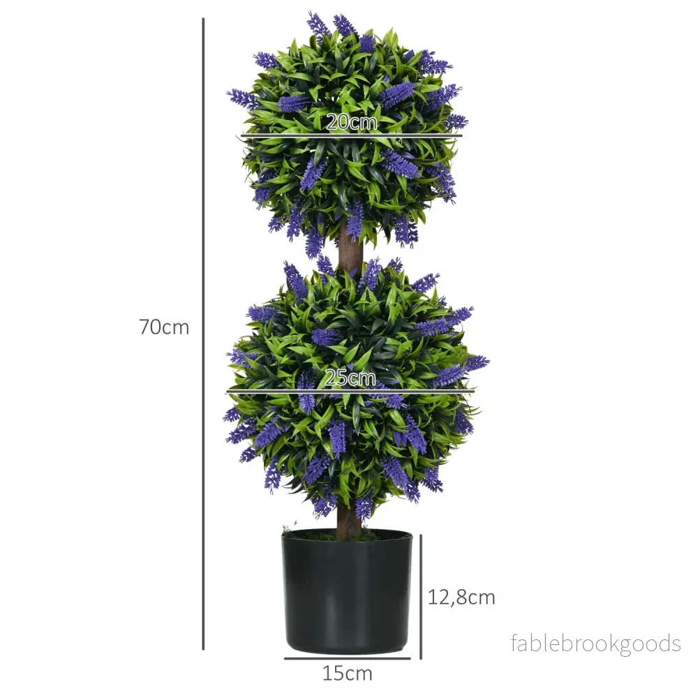 Konstgjorda växter Set om 2 – UV-beständig, 70 cm med lavendel - Bild 3