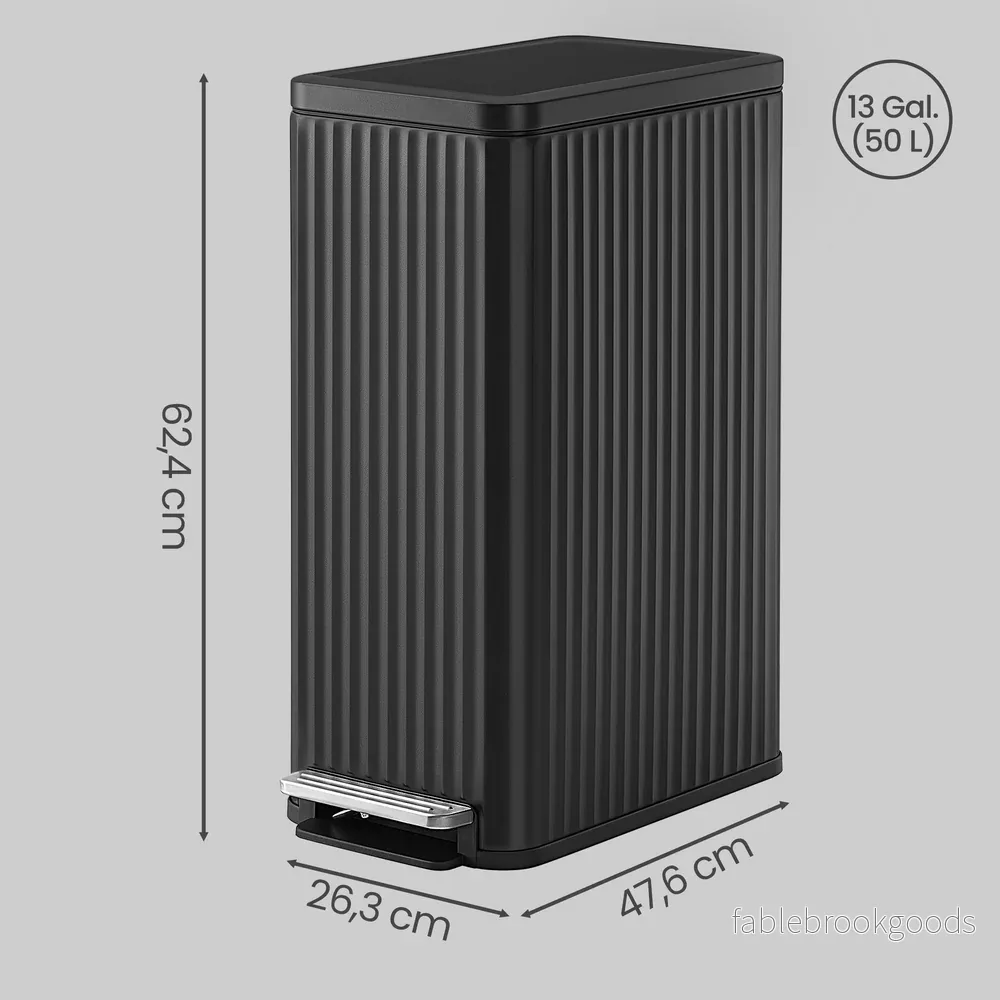 Pedaalemmer - 50 Liter - Soft-Close Deksel - Staal - Zwart - Bild 3
