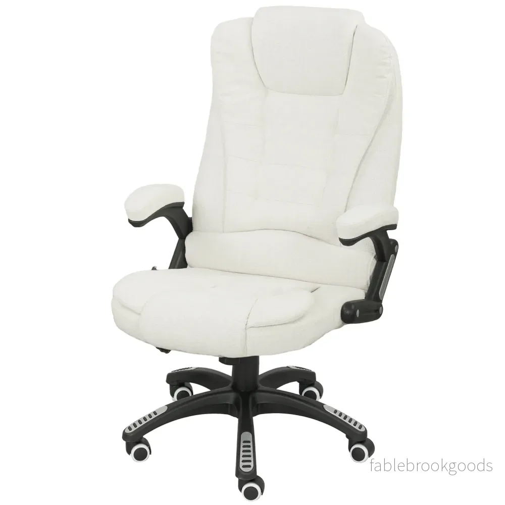 Ergonomisk kontorsstol med massage, gräddvit, 68x72x110-120 cm