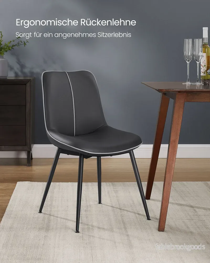 Matsalsstol – bläcksvart ryggstöd – plywood – bläcksvart - Bild 3