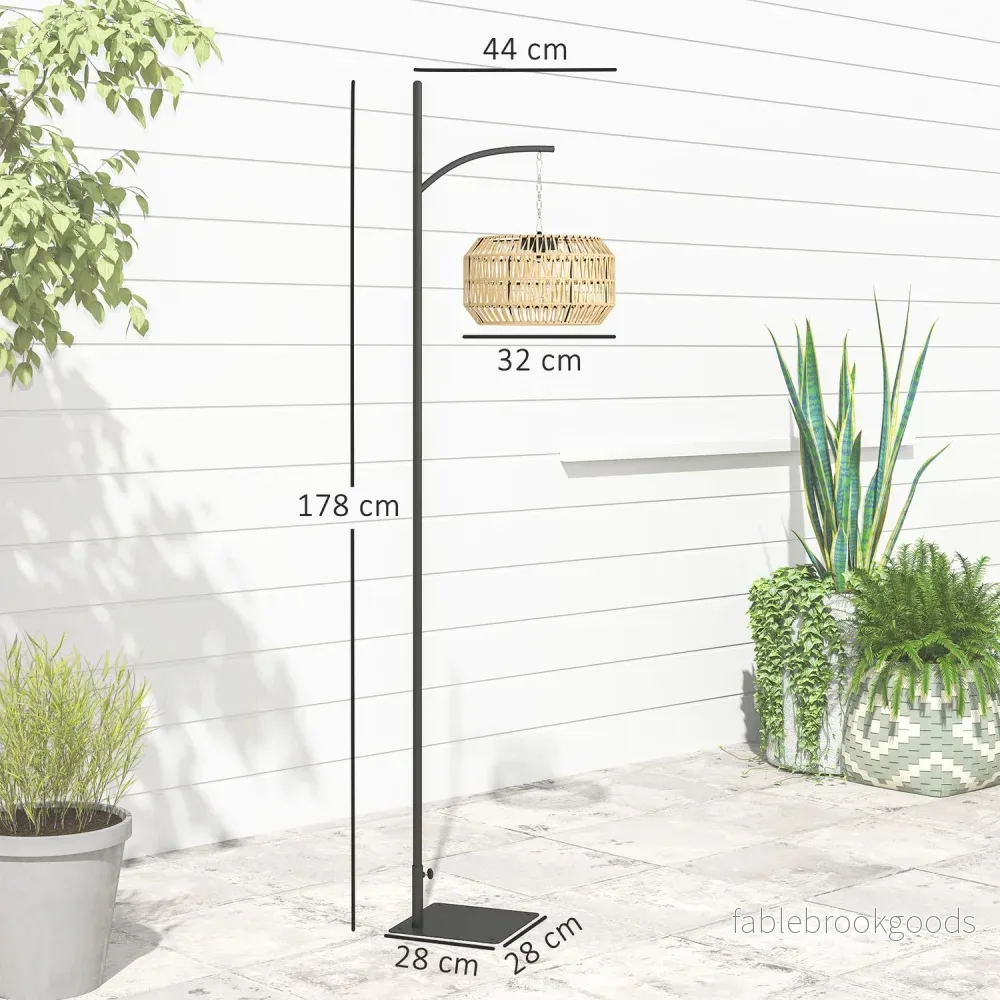 Boho Style Rattan Solar Golvlampa, IP44 Vattentät - Bild 3