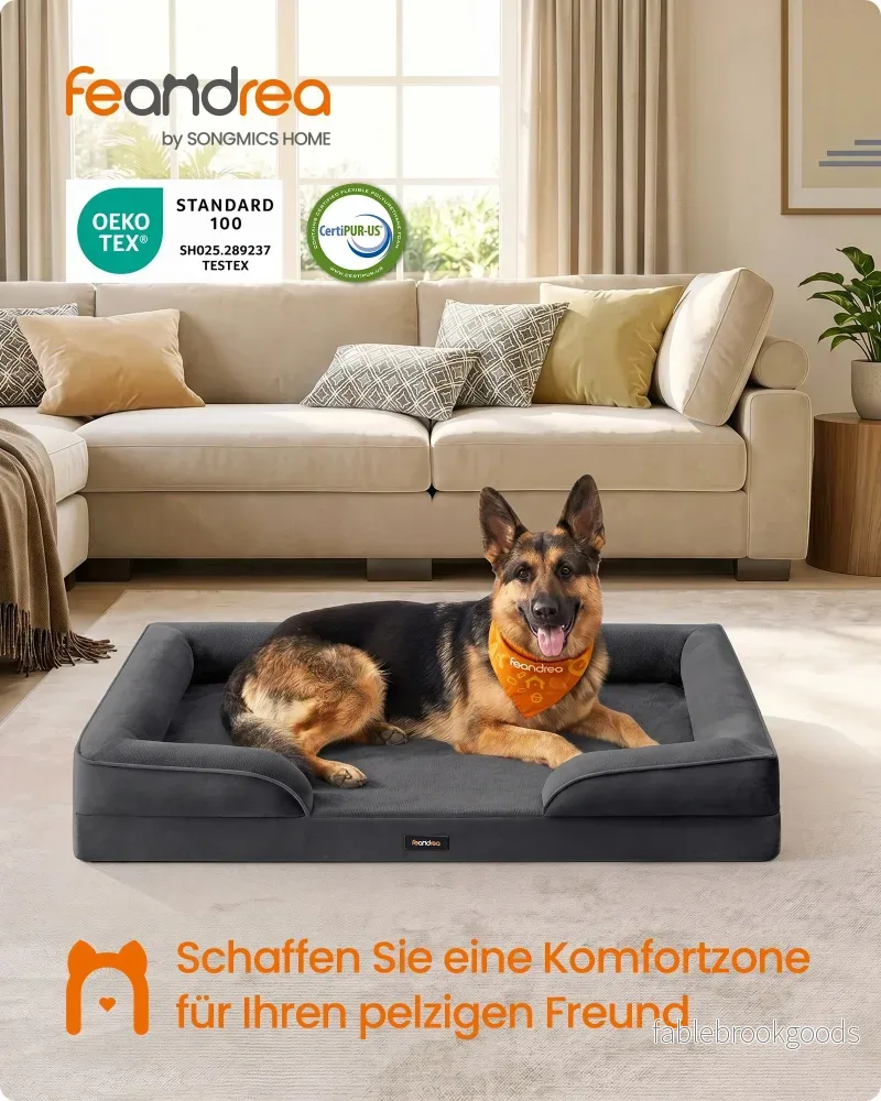 Hondenmand - Orthopedisch en Wasbaar - Met Verhoogde Randen - Donkergrijs - 122 x 85 x 17 cm - Bild 2