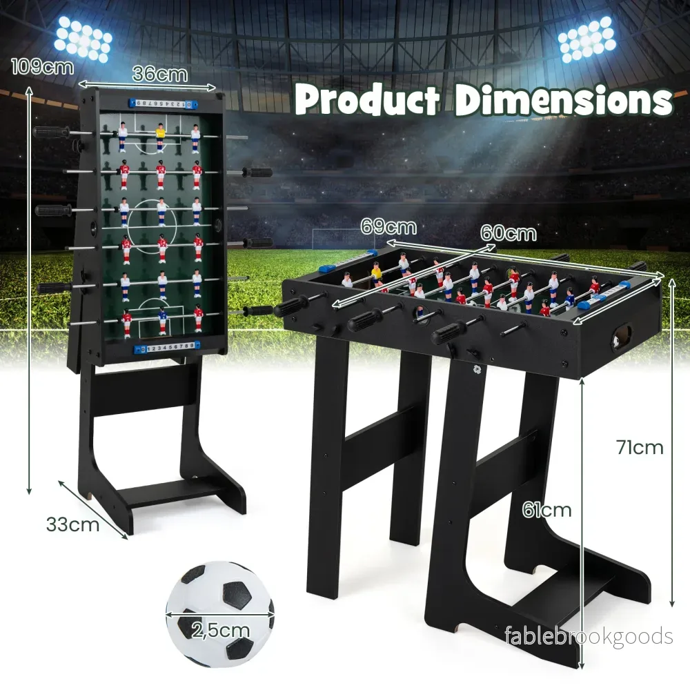 Bordfotboll, – platsbesparande fotbollsbord med stabila handtag, – 33 x 36 x 109 cm - Bild 2