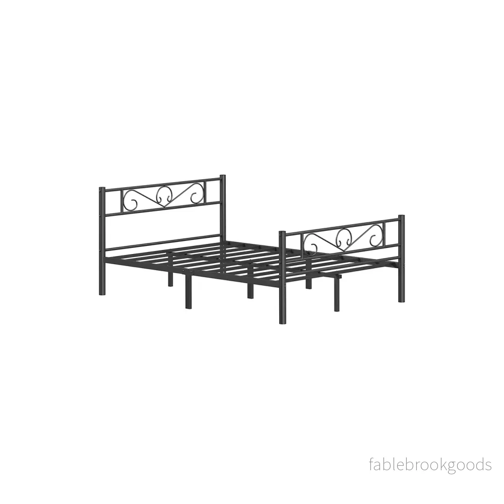 Säng 140 x 200 cm – kraftig pulverlackerad metall – bläcksvart Säng 140 x 200 cm – kraftig pulverlackerad metall – bläcksvart