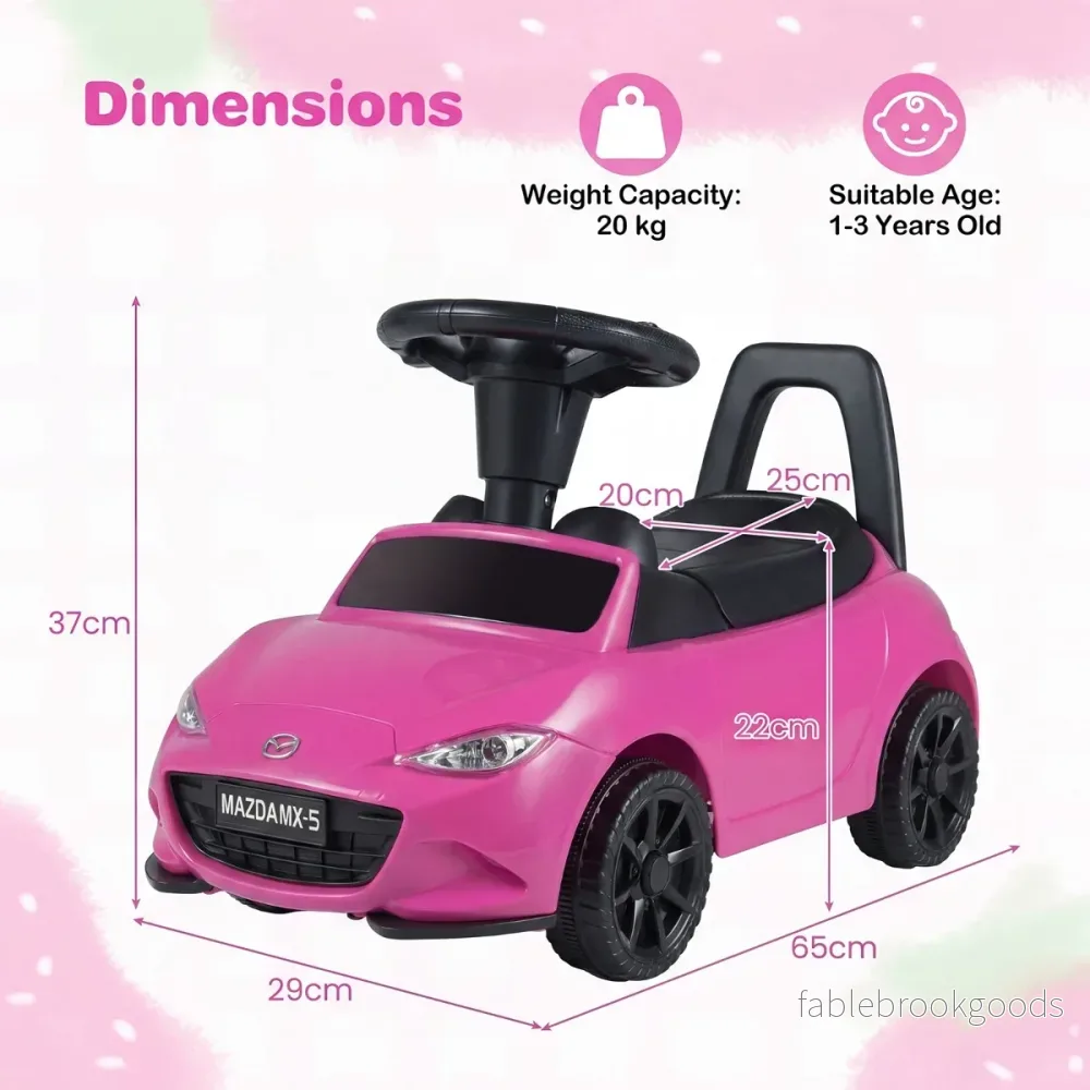 Rutschauto – mit Licht och Kippschutz Stauraum unter dem Sitz Rutschfahrzeug Kinderfahrzeug – Rosa - Bild 2