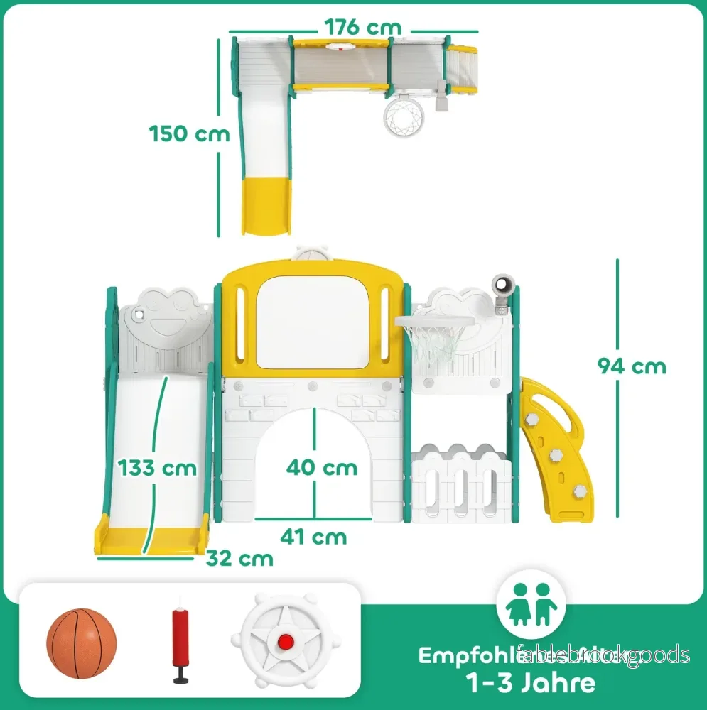 7-i-1-rutschkana med basketkorg för småbarn, inomhus/utomhus - Bild 3