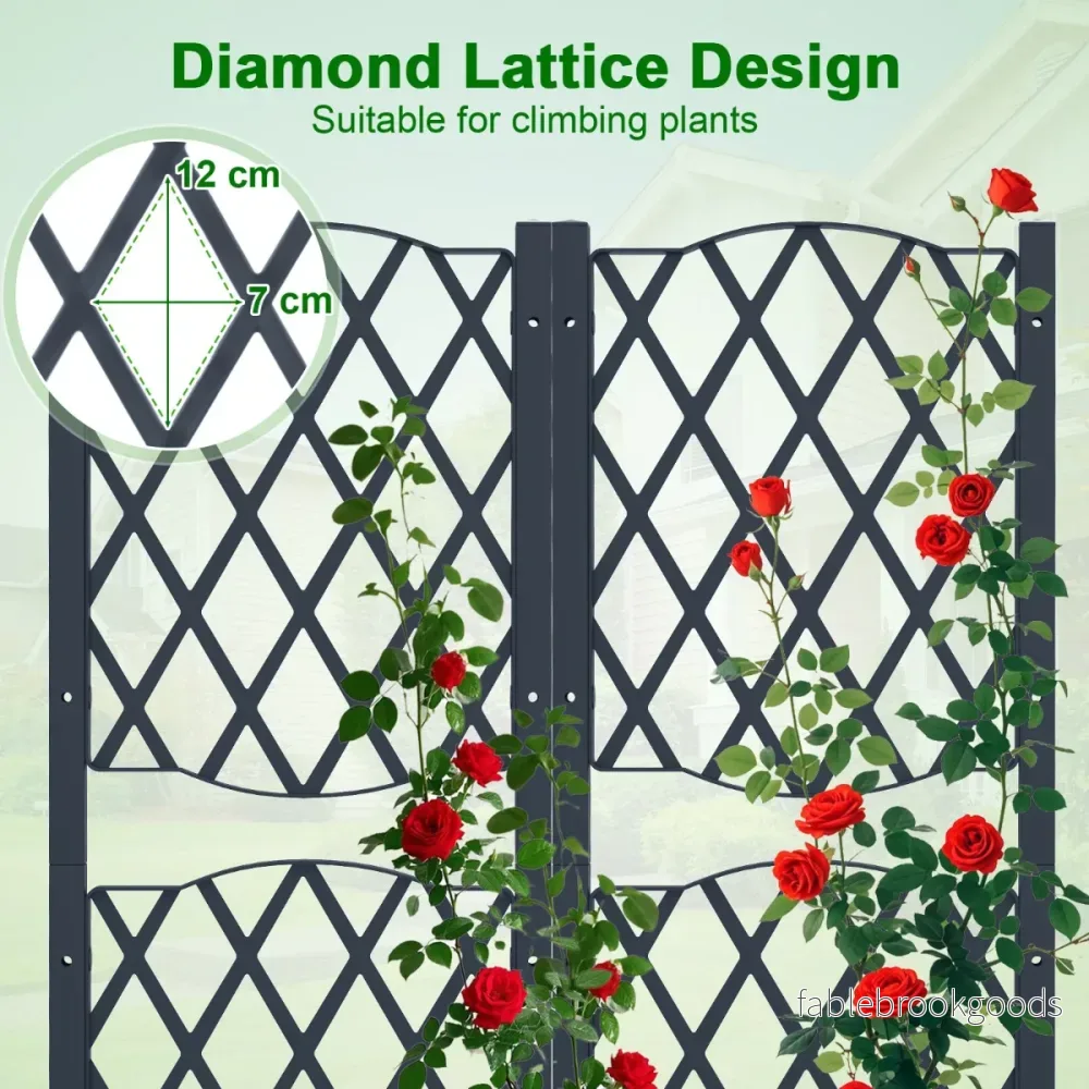 Blomlåda – med stödvägg för klättrande växter, höjdsåklåda spalier – 80 x 40 x 122 cm – Grå - Bild 3