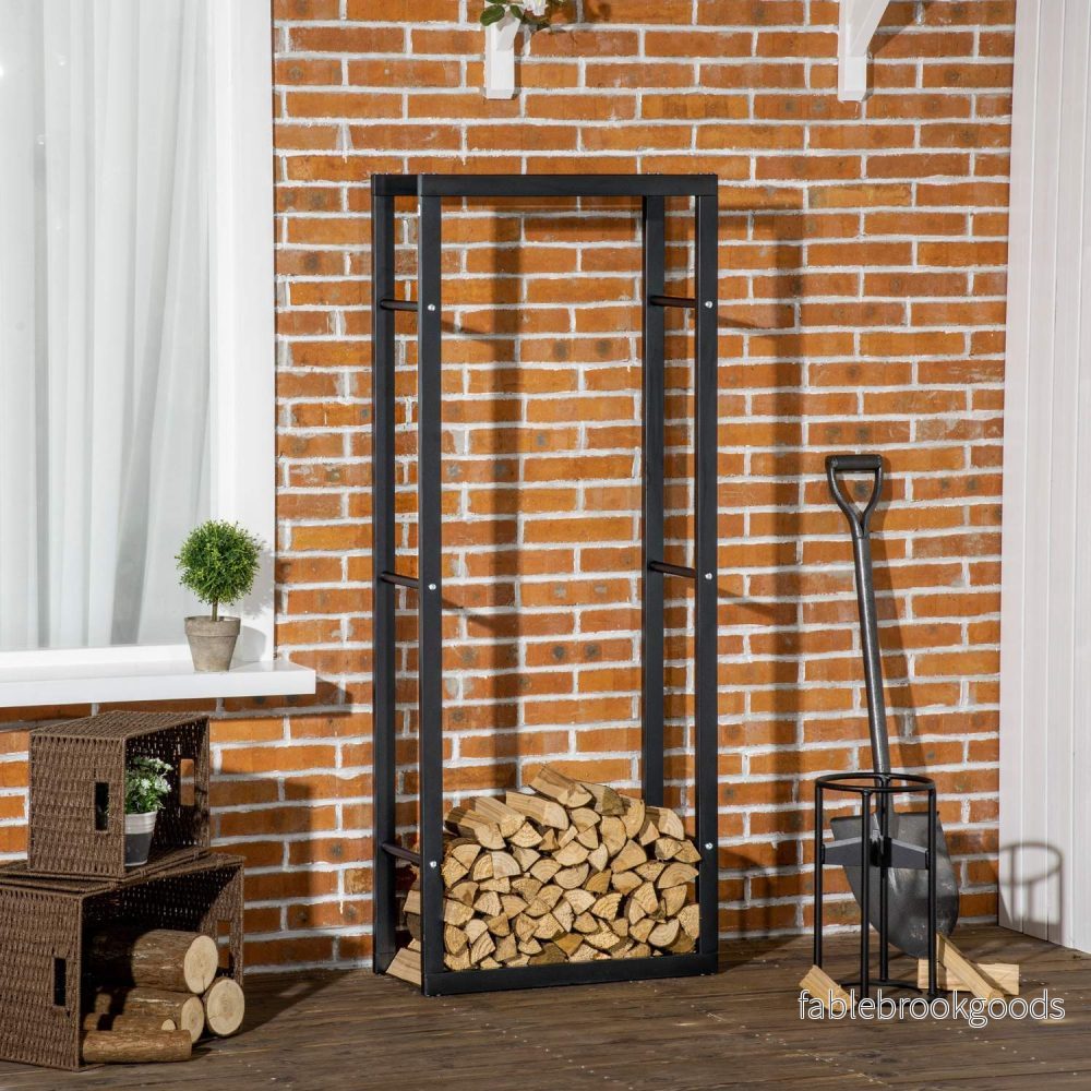 Vertikal trähylla, kapacitet 100 kg, metallram, 60x25x150 cm - Bild 2