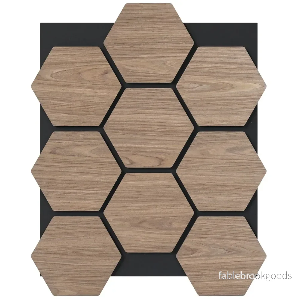pack – akustikpaneler för väggar ljudabsorberande med sexkantiga träplattor – 4 81 x 66 cm 9 – Natur
