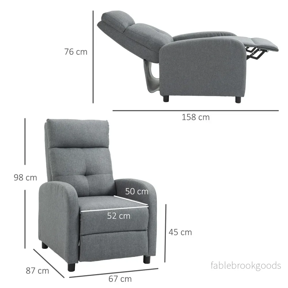 Liggfåtölj med Pocket Springs, 150kg, Grå Linne - Bild 3