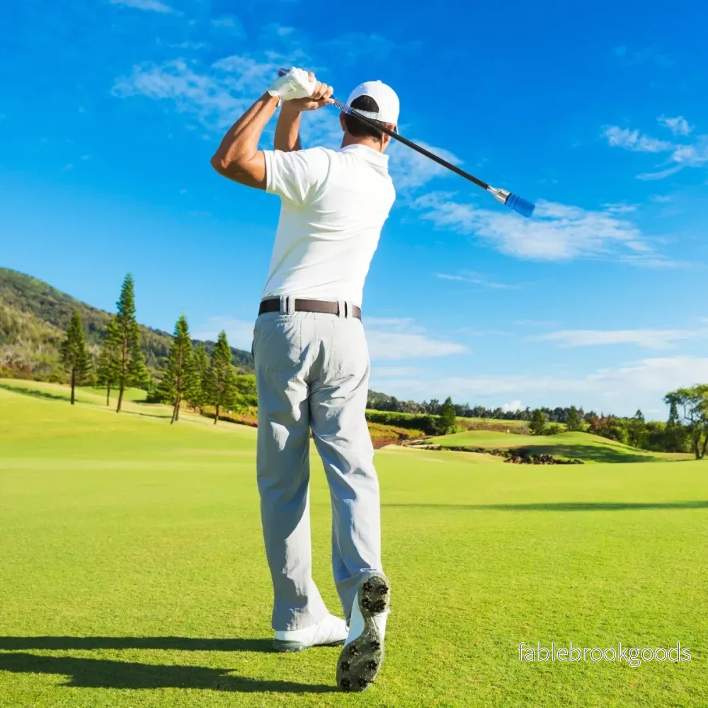 Golfsvingtränare – med halkfritt grepp träningshjälpmedel Uppvärmningsredskap – Blå - Bild 3