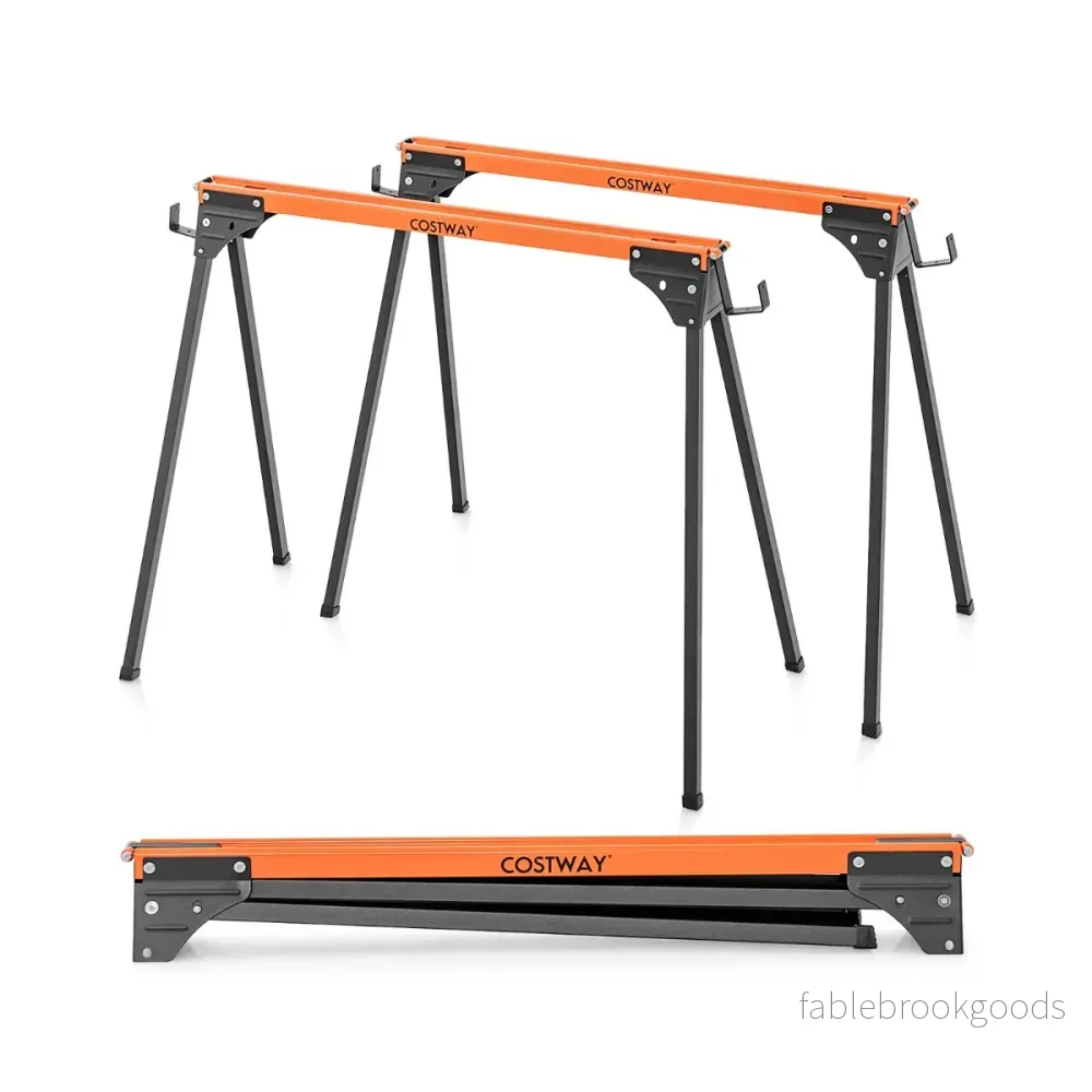 såghäst – arbetsbock hopfällbar ställningsbock upp till lastkapacitet – 2 x 500 kg 96,5 x 47 x 76 cm – Orange