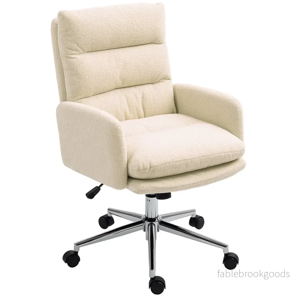 Ergonomisk kontorsstol, lammullslook, höjdjusterbar Ergonomisk kontorsstol, lammullslook, höjdjusterbar