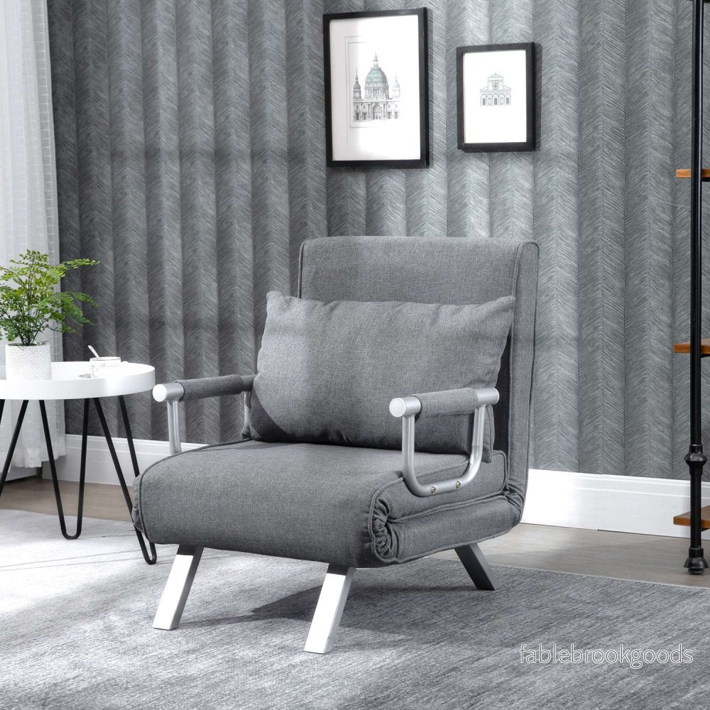 Grå 3-i-1 bäddsoffa, gästsäng & schäslong 65x69x80 cm - Bild 2