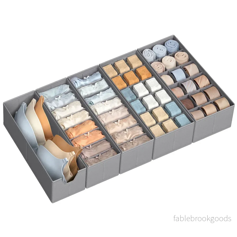 Lade-organizer – Opvouwbaar – Set van Meerdere Boxen – Duifgrijs – 19 x 41 x 10 cm Lade-organizer – Opvouwbaar – Set van Meerdere Boxen – Duifgrijs – 19 x 41 x 10 cm