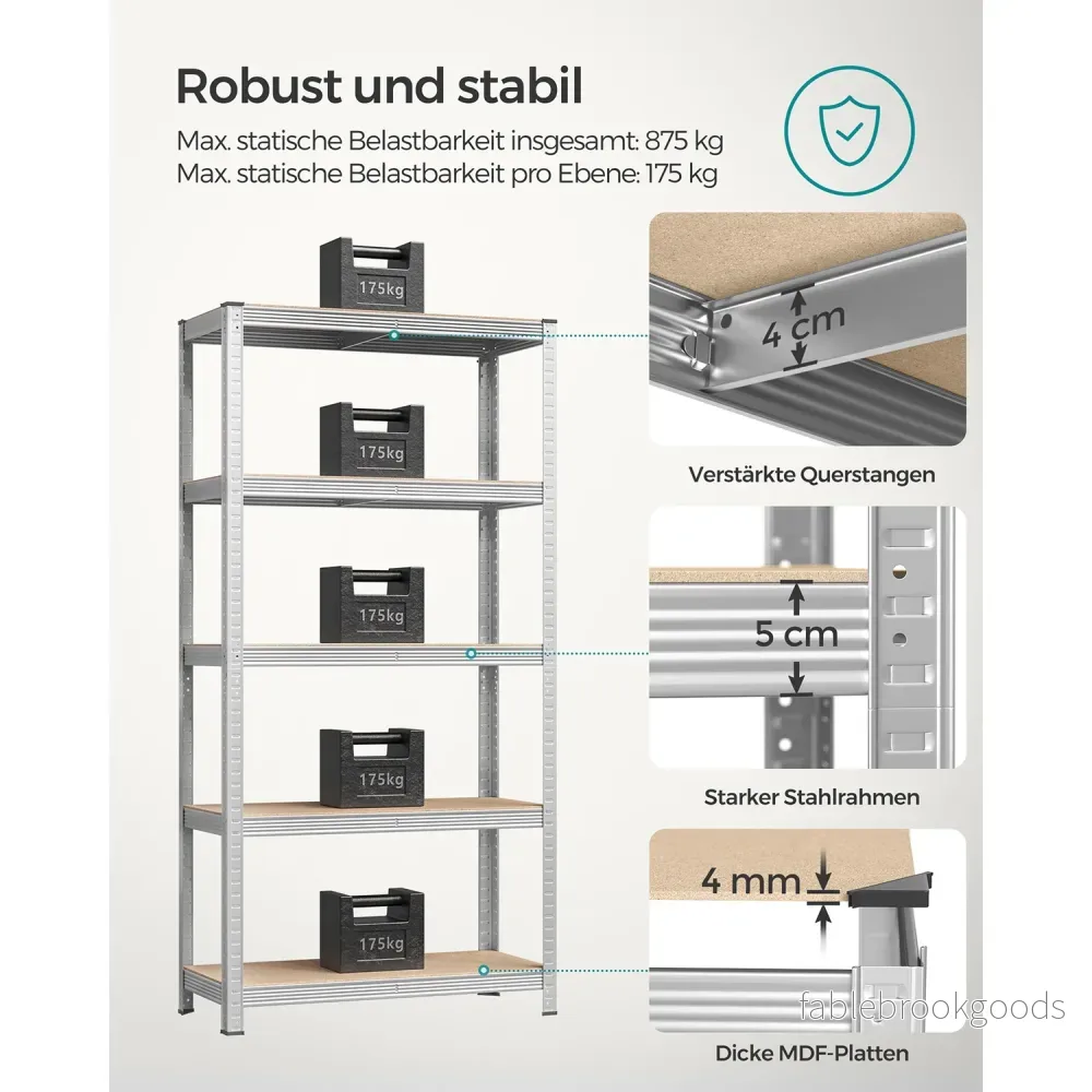 Set med 2 förvaringshyllor – snygg design – silver - Bild 3