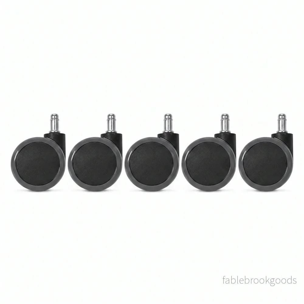 Hjulsats för kontorsstol 60 mm, mjuk bana, 11 mm tapp (5 st)