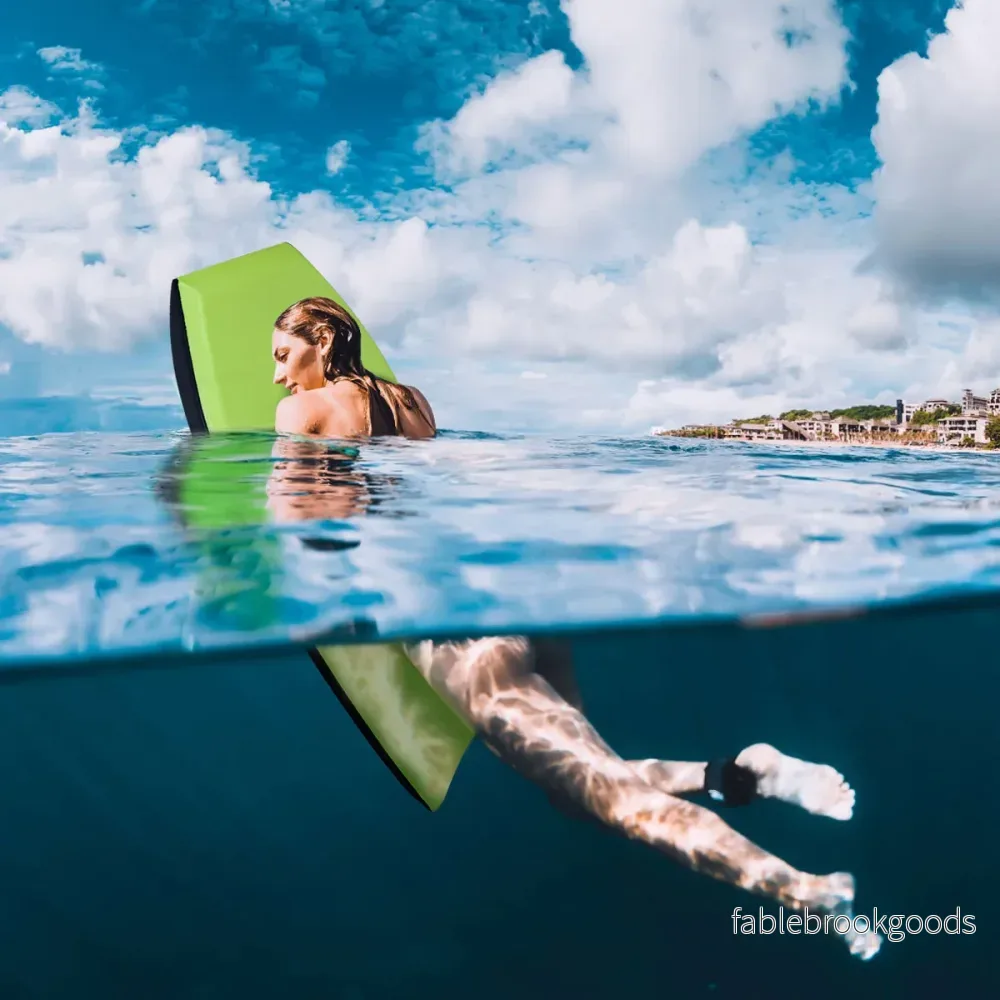 Bodyboard – lättviktssimbräda med EPS kärna och XPE yta för stranden barn vuxna – 106 cm – Grön - Bild 2