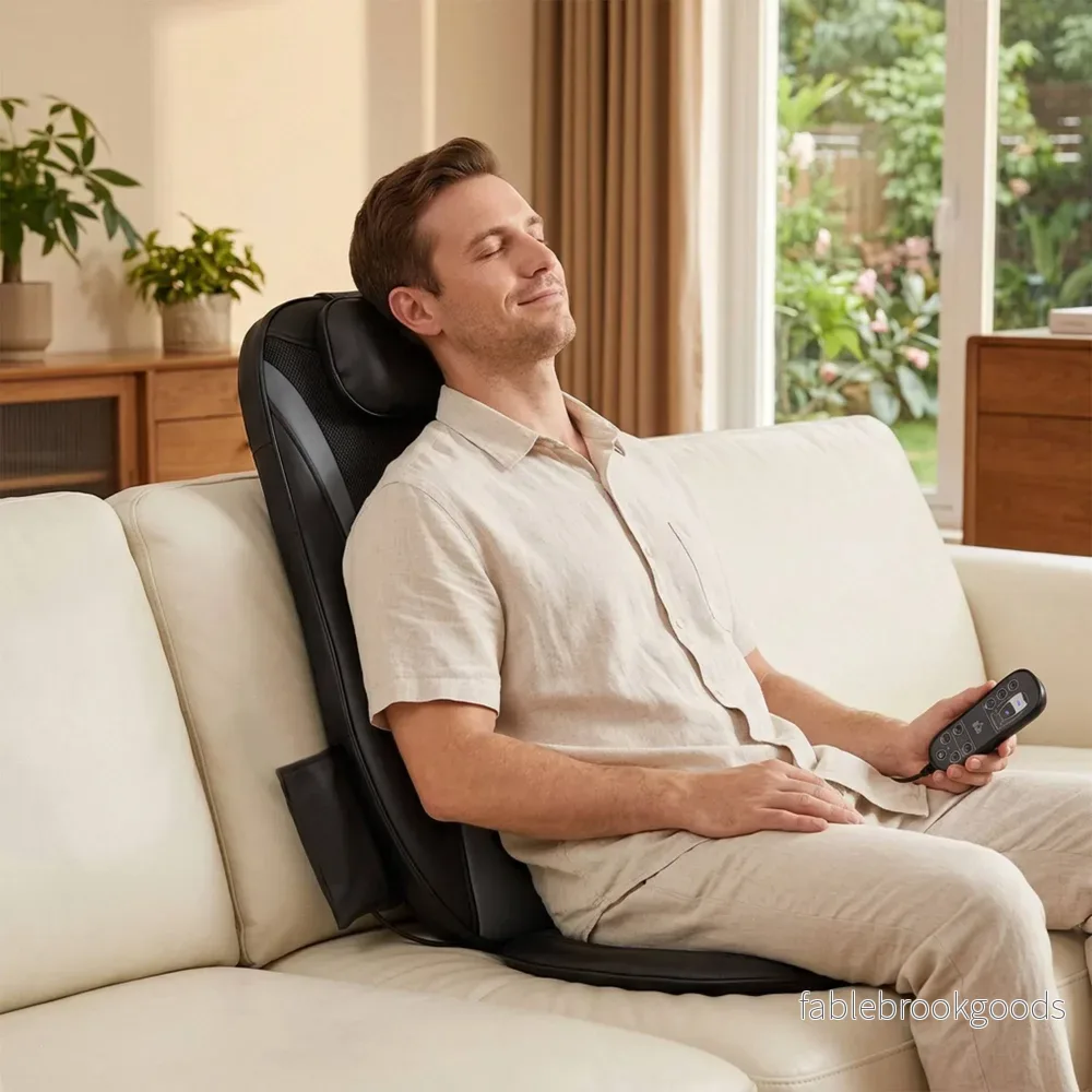 Shiatsu-ryggmassageapparat med värme, 3-nivås sitsvibration - Bild 2