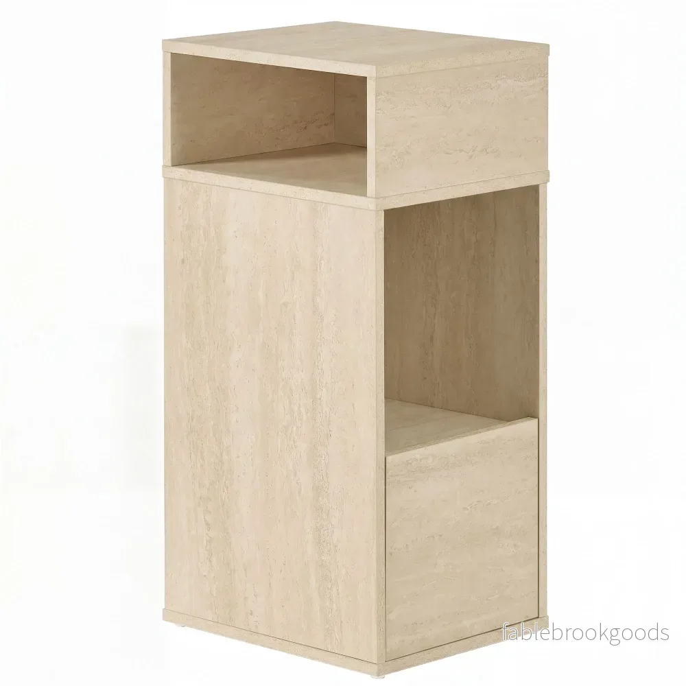 Nachtkastje – Met Lade – Travertijnbeige – 30 x 25 x 59,4 cm Nachtkastje – Met Lade – Travertijnbeige – 30 x 25 x 59,4 cm