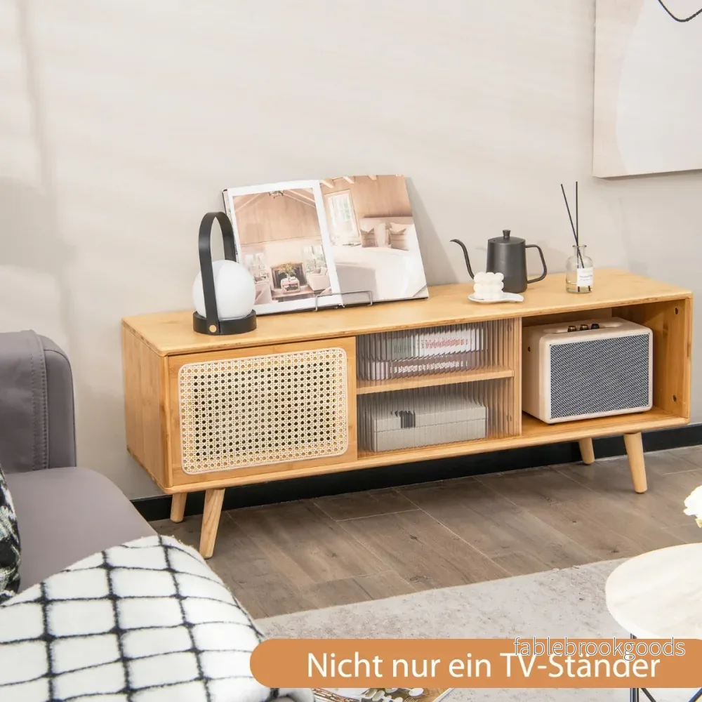 TV skåp – Modernt ställ för apparater upp till tum Naturligt – 55 120,5 x 31 x 45,5 cm – Natur - Bild 3