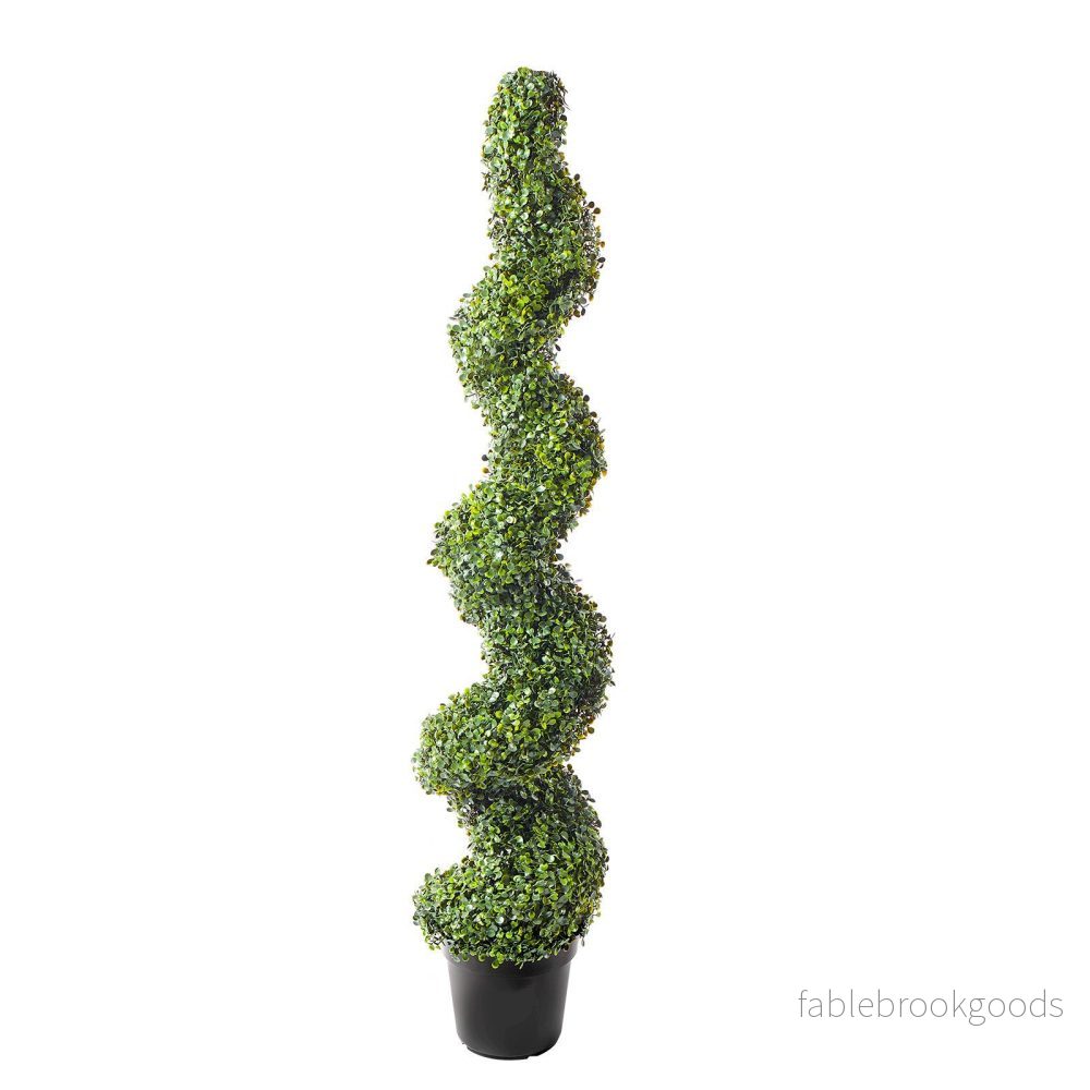 Konstgjord växt Buxbomsträd spiralformad - 152 cm - 2-pack - Bild 2