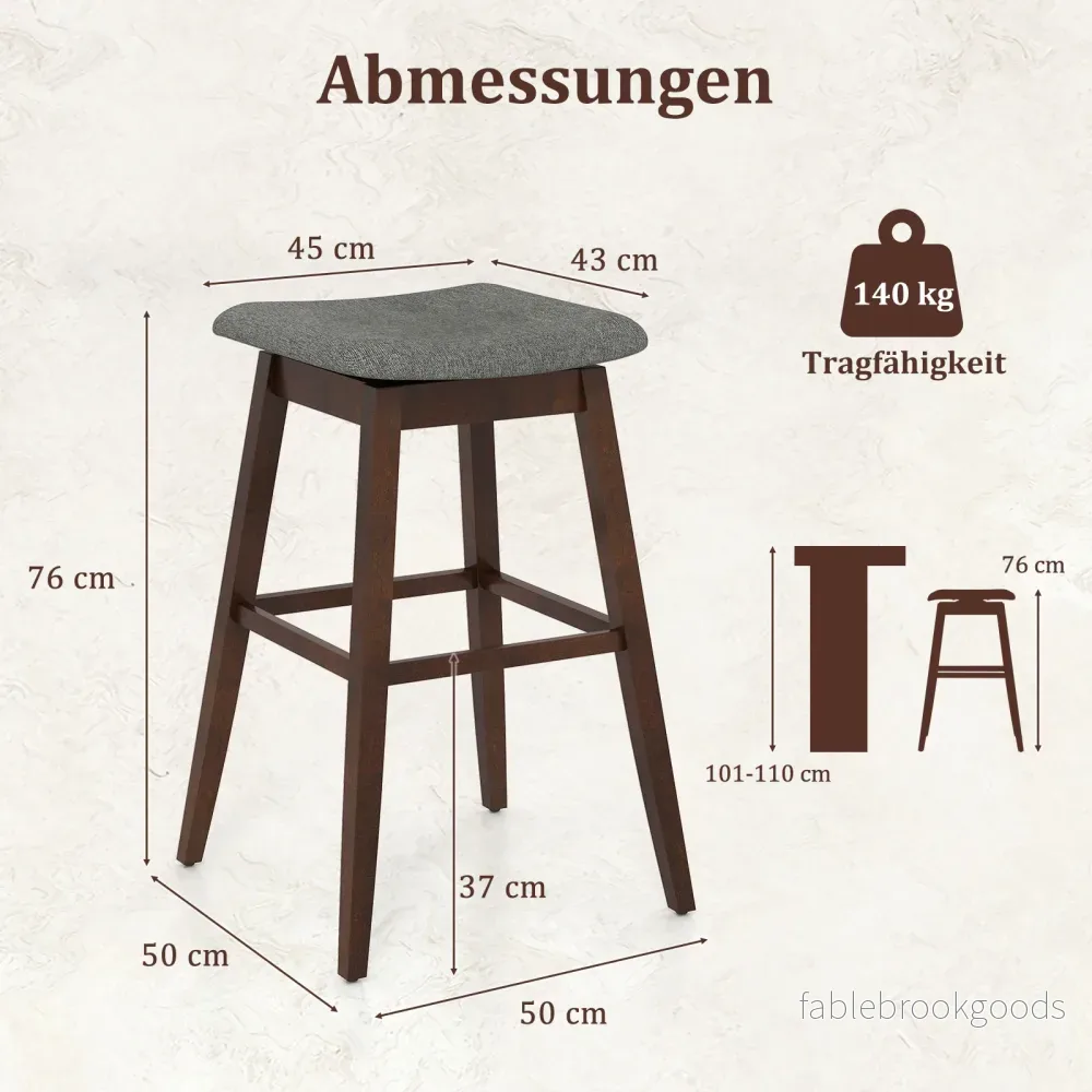 pack – barstolar med fotstöd 360° svängbar bardiskstol Polstrad bistrostol – 2 – Grå - Bild 2