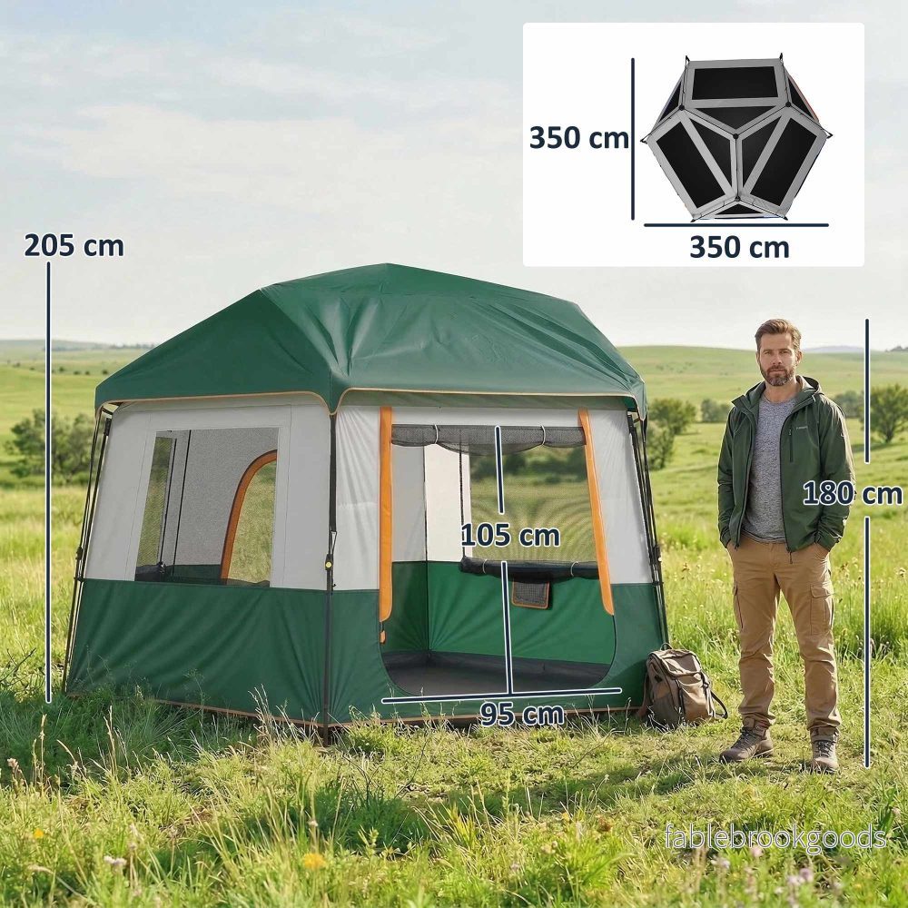 Campingtält för 4-6 personer, vattentätt, UV30+ skydd - Bild 3