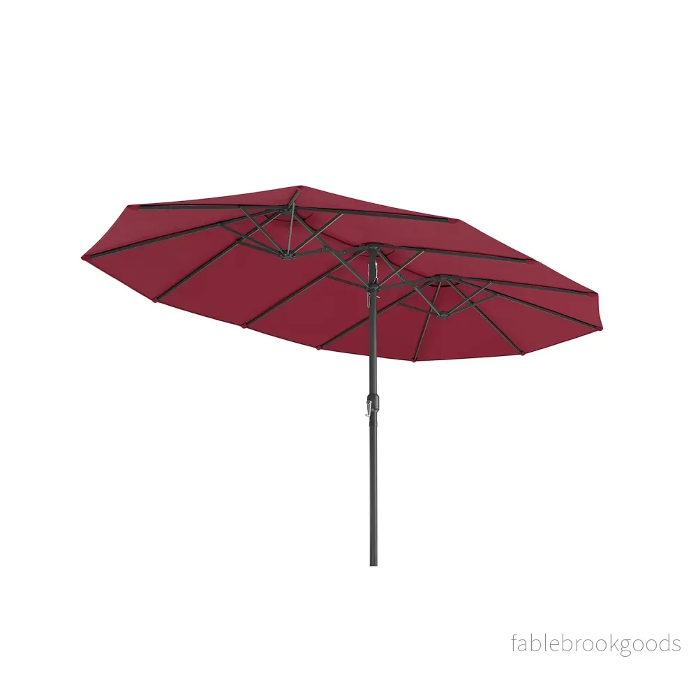 Dubbelparasoll – UV-skydd – vinröd Dubbelparasoll – UV-skydd – vinröd