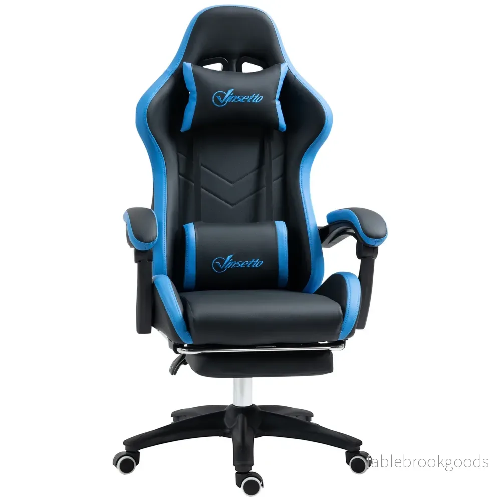 Ergonomisk spelstol med svankstöd och fotstöd Ergonomisk spelstol med svankstöd och fotstöd