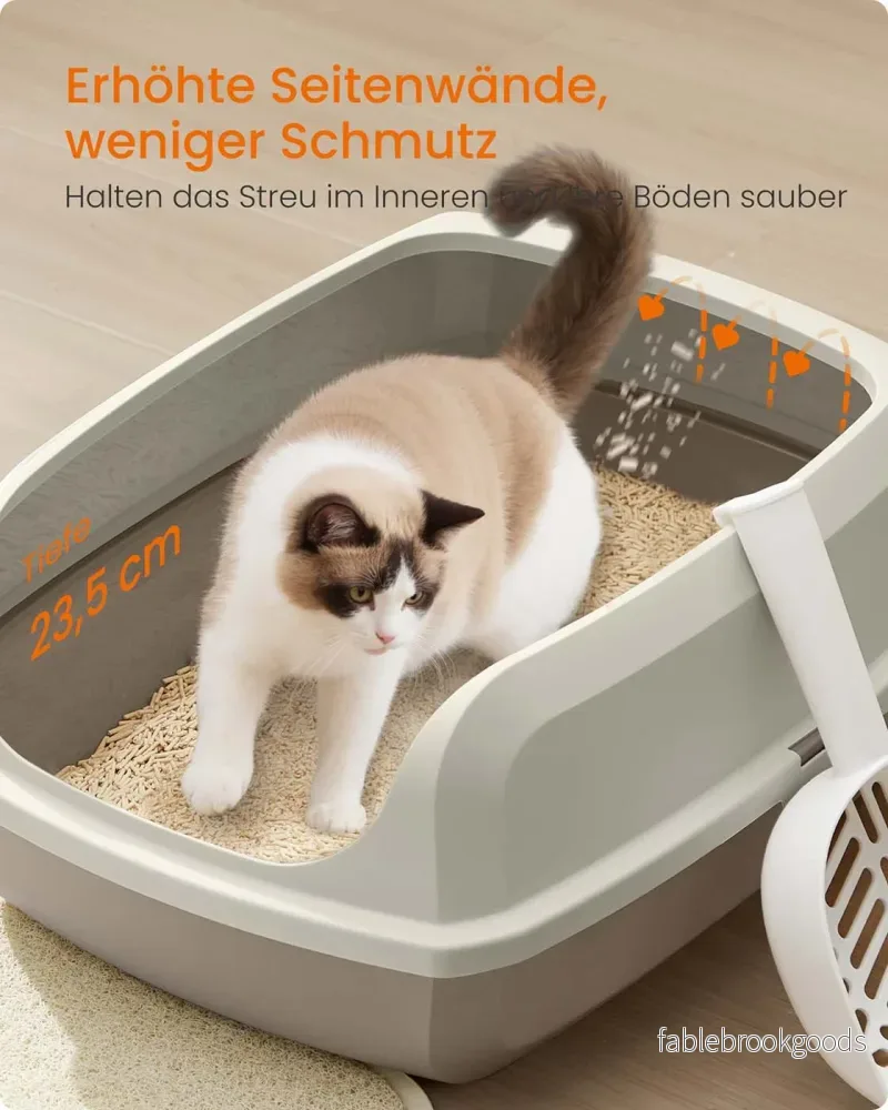 Kattlåda – Öppen modell – Höga sidor och skopa – Hygienisk design - Bild 3