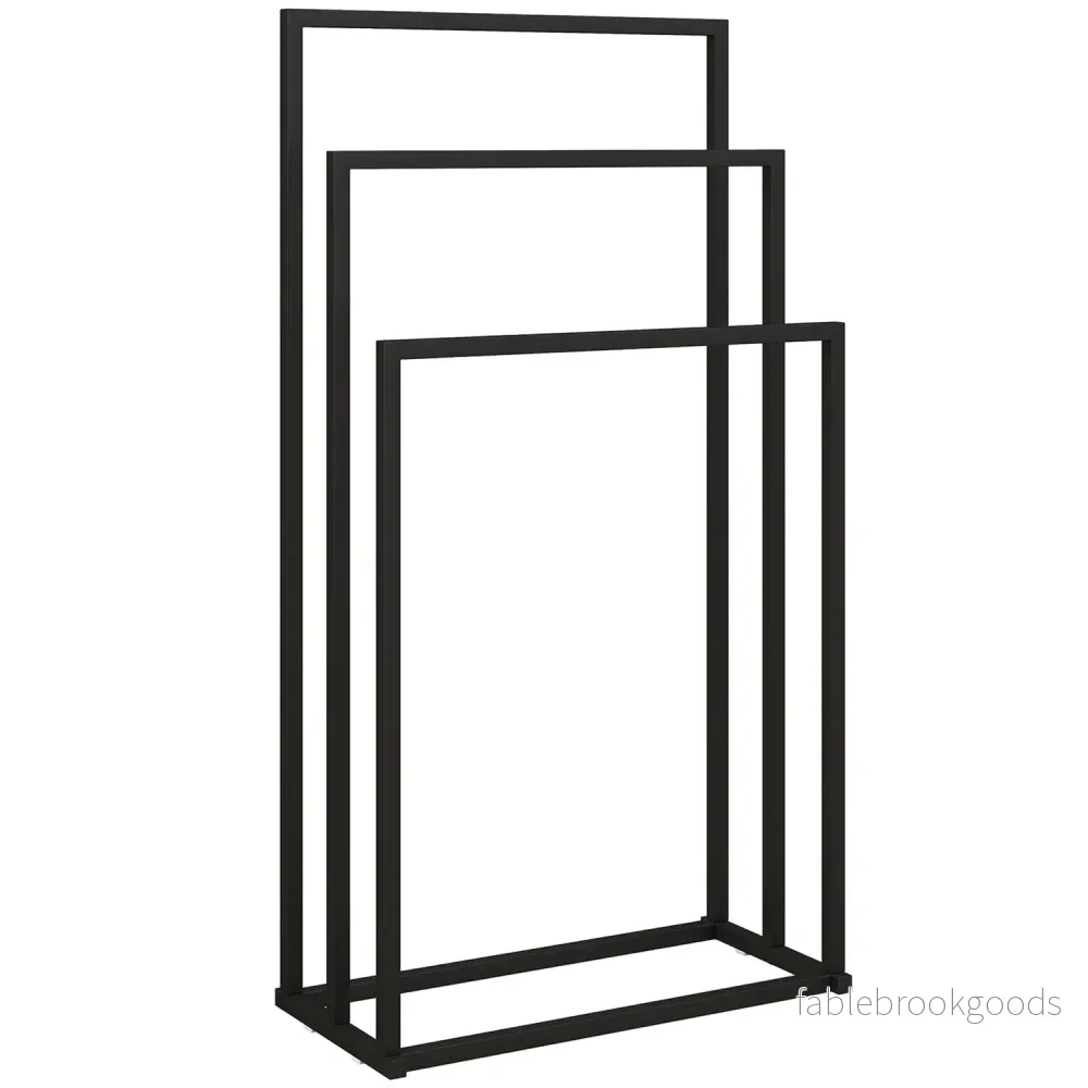 Fristående handdukshängare med 3 stänger, stål, 45x21,5x85 cm
