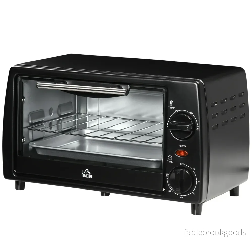 10L Mini Elektrisk Ugn, 750W, Timer, 230°C, Svart 10L Mini Elektrisk Ugn, 750W, Timer, 230°C, Svart