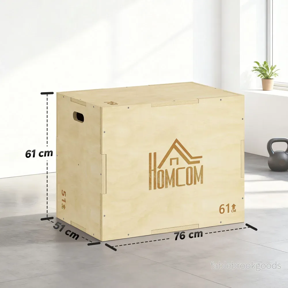 Plyobox 3-i-1, Naturträ, 51/61/76 cm, 120 kg kapacitet - Bild 3
