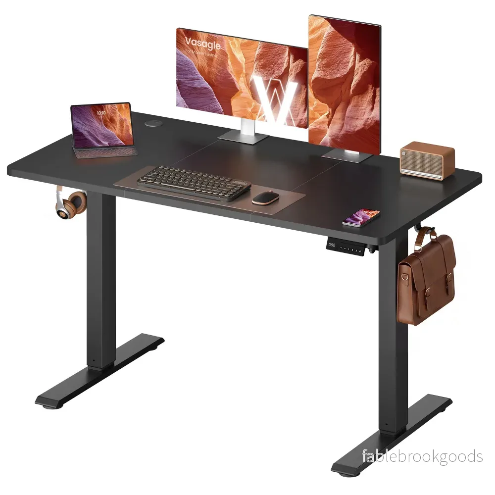 Bureau – In Hoogte Verstelbaar met Geheugenfunctie – Zit-Sta – Vintagebruin – 120 x 60 x (72-120) cm Bureau – In Hoogte Verstelbaar met Geheugenfunctie – Zit-Sta – Vintagebruin – 120 x 60 x (72-120) cm