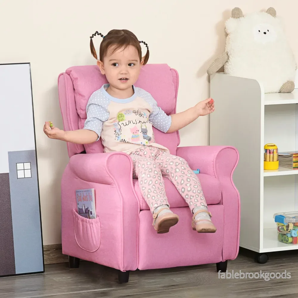 Justerbar barnsoffa med fotstöd, Rosa, 3-5 år - Bild 2