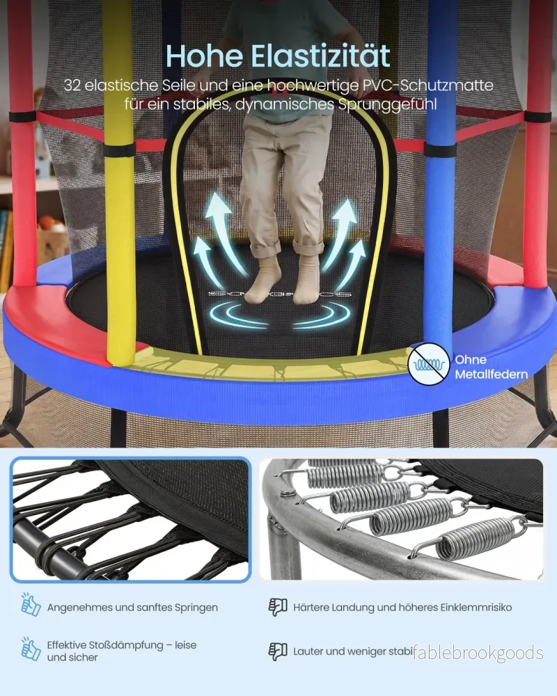 Kindertrampoline - 174 cm - Met Veiligheidsnet - Randbescherming - Meerkleurig - Bild 3