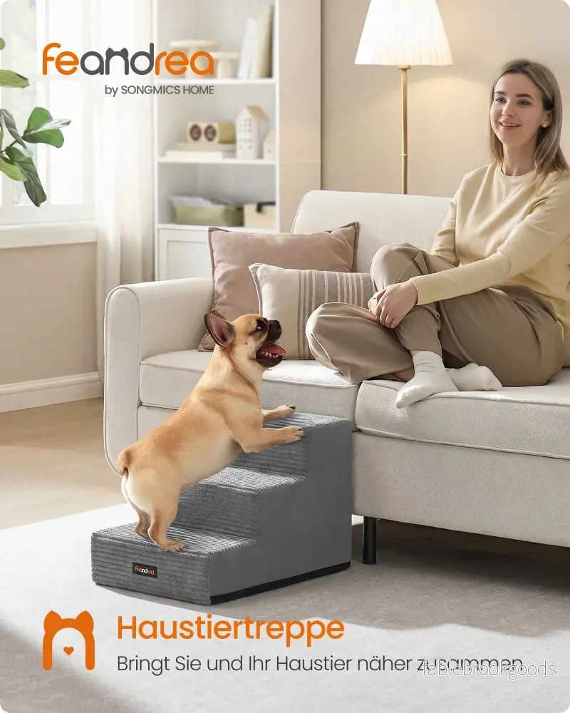 Hondentrap - Met Antislip Treden - Voor Kleine Honden - Grijs - 46 x 40 x 33 cm - Bild 2