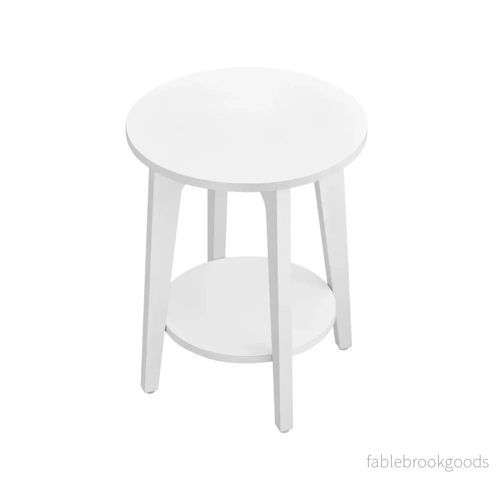 Sidobord – med hylla – Vit Sidobord – med hylla – Vit