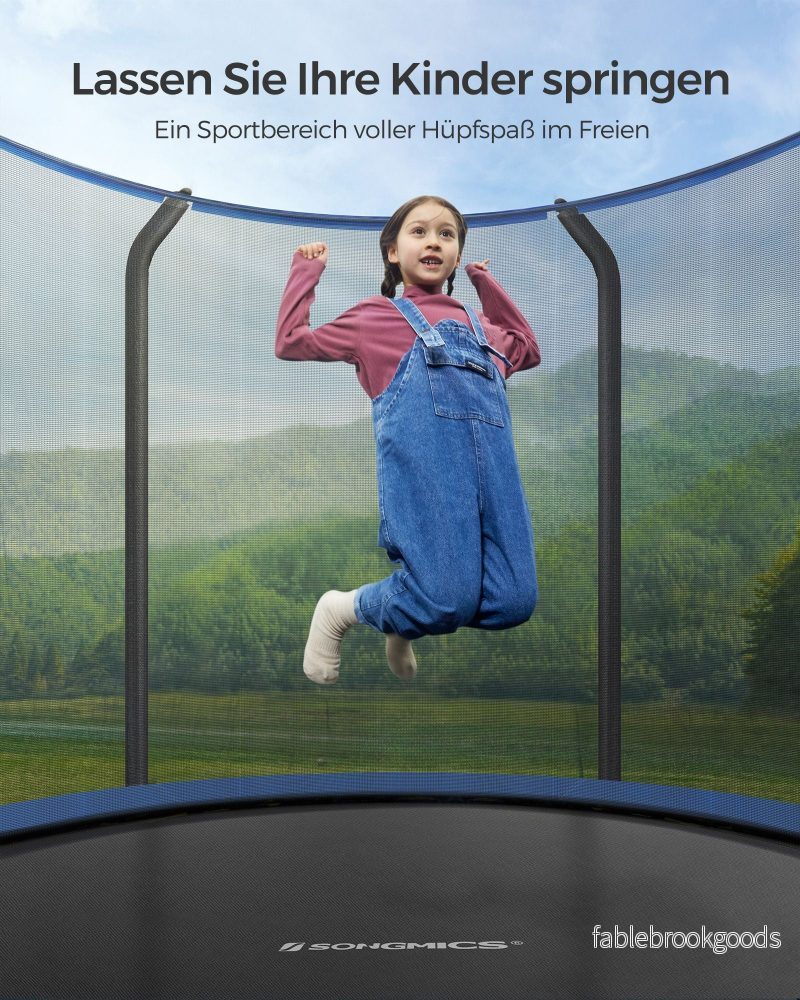 Studsmatta – med skyddsnät – svart-blå - Bild 2