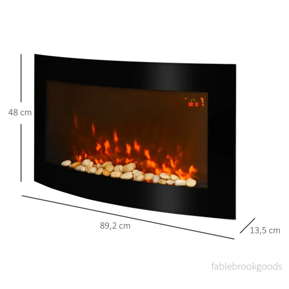 Modern vägg elektrisk öppen spis – 89,2 x 13,5 x 48cm - Bild 3